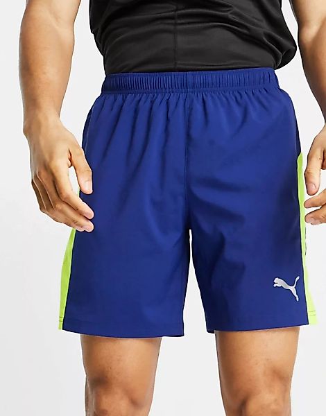 Puma – Favourite – Lauf-Shorts in Blau mit Leggings-Unterlage günstig online kaufen