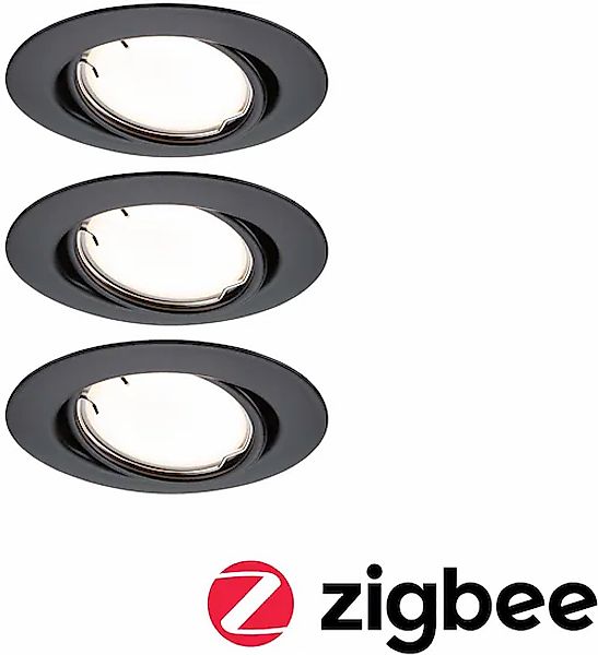 Paulmann LED Einbauleuchte »Base 3x430lm 230V«, 3 flammig, Zigbee Basisset günstig online kaufen