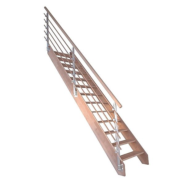 StarWood Treppe Rhodos Buche Gerade Design-Geländer-Holzstäbe FSC® günstig online kaufen