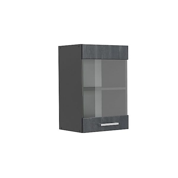 Vicco Küchenglasschrank R-Line Glashängeschrank Schwarz Beton/Anthrazit 40 günstig online kaufen