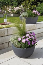 Scheurich Pflanzschale Wave Globe Bowl Ø 39 cm Schwarz Granit günstig online kaufen