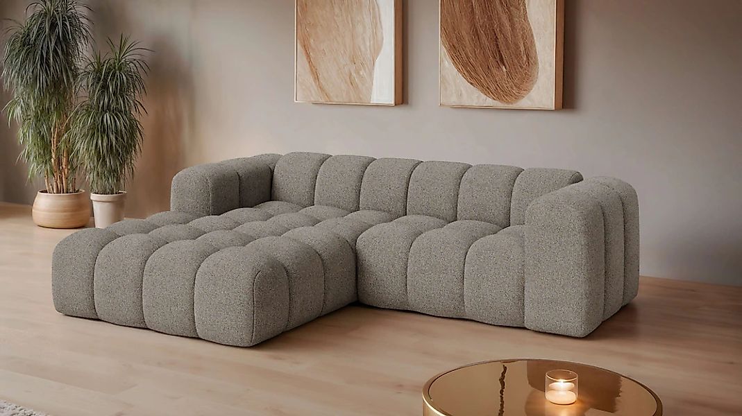 OTTO home Ecksofa "KALLIE Design-Sofa mit Wellenunterfederung, Bubble-Optik günstig online kaufen