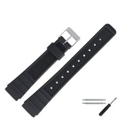 MARBURGER Uhrenarmband 18mm Kunststoff PVC Schwarz günstig online kaufen