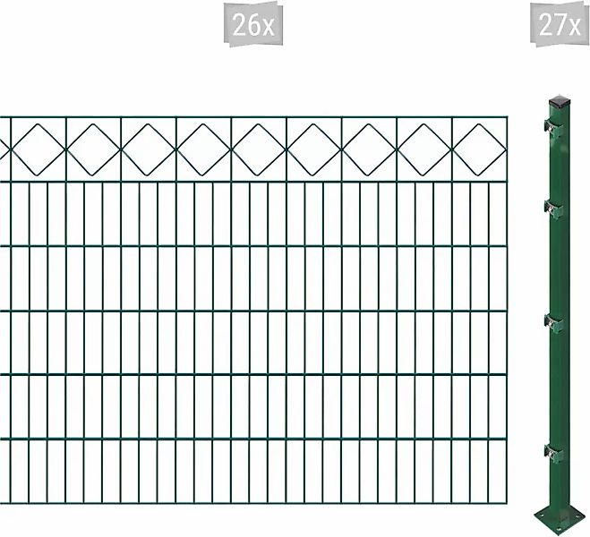 Arvotec Doppelstabmattenzaun "ESSENTIAL 120 zum Aufschrauben "Karo" mit Zie günstig online kaufen