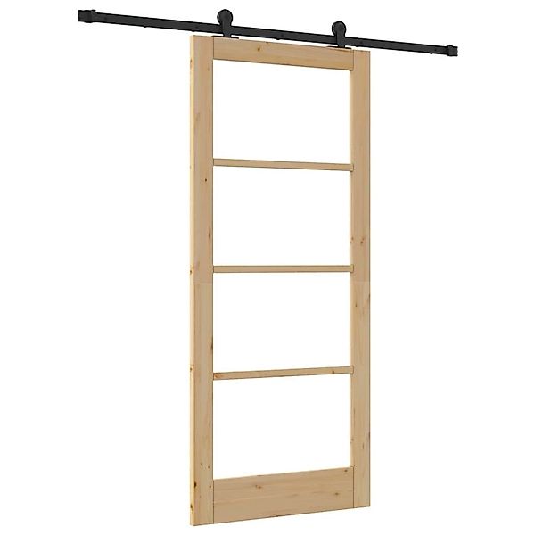 vidaXL Schiebetür ORKDAL Braun 86 x 198,5 cm Holz und Metall 3332003 günstig online kaufen