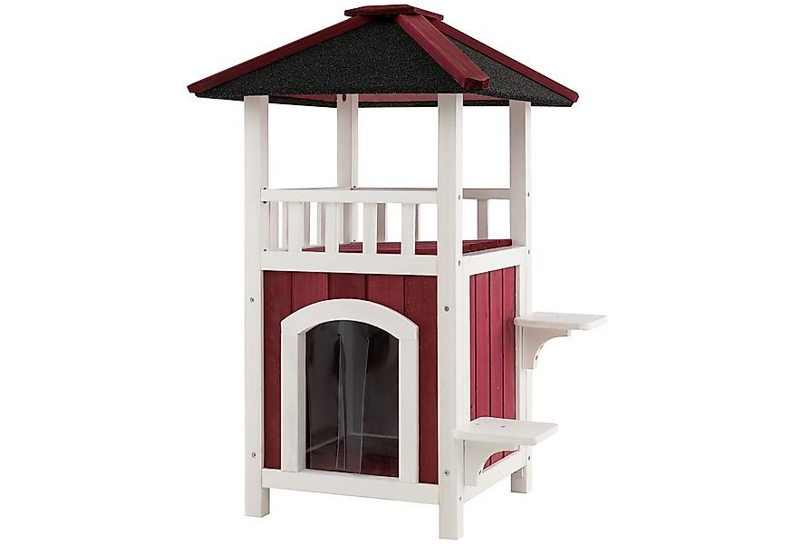 COSTWAY Tierhaus, 2-stöckig mit Treppe, aus Holz günstig online kaufen