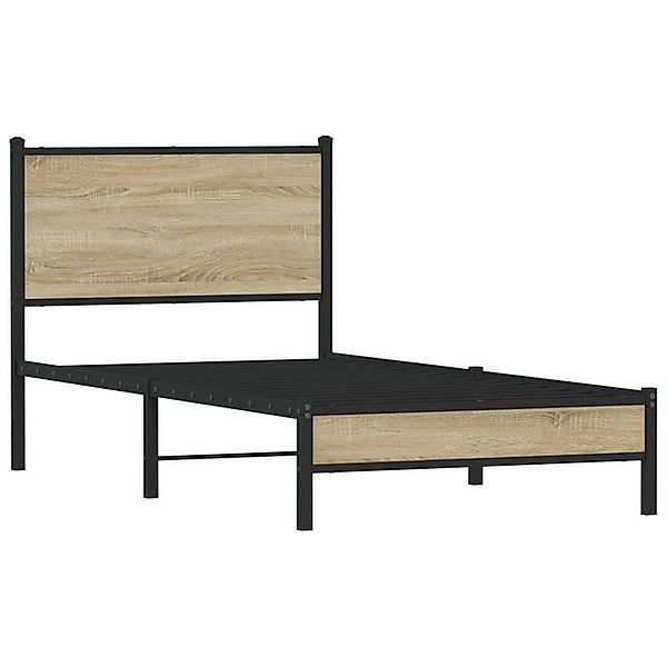 vidaXL Bett Metallbett ohne Matratze Sonoma-Eiche 80x200 cm günstig online kaufen