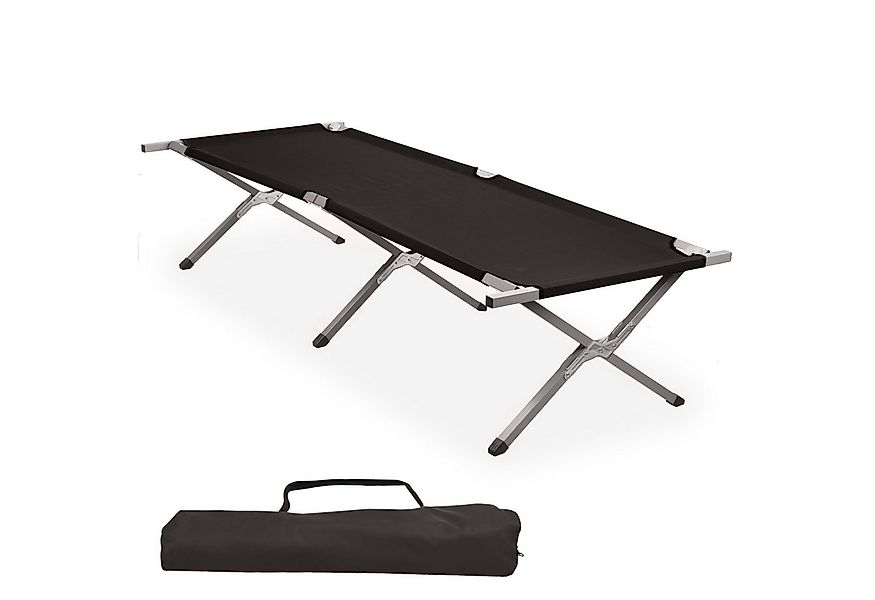 CampFeuer Gartenliege XXL Feldbett mit Tragetasche, Schwarz, Belastbar bis günstig online kaufen