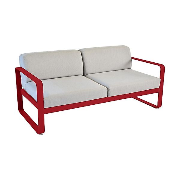 Bellevie Lounge-Sofa 2-Sitzer 67 Mohnrot 79 Flanellgrau günstig online kaufen