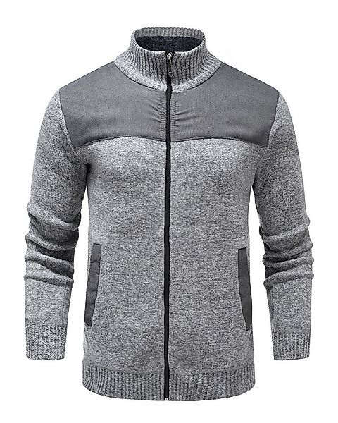 Allthemen Strickjacke mit Reißverschluss Cardigan Stehkragen Pullover Casua günstig online kaufen