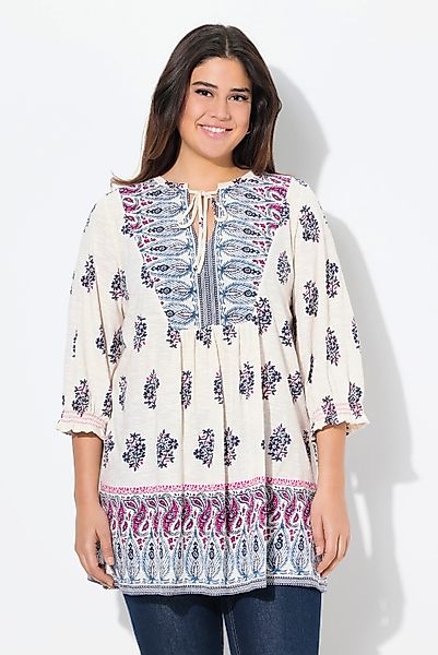 Ulla Popken T-Shirt Shirt-Tunika A-Linie Tunika-Ausschnitt günstig online kaufen