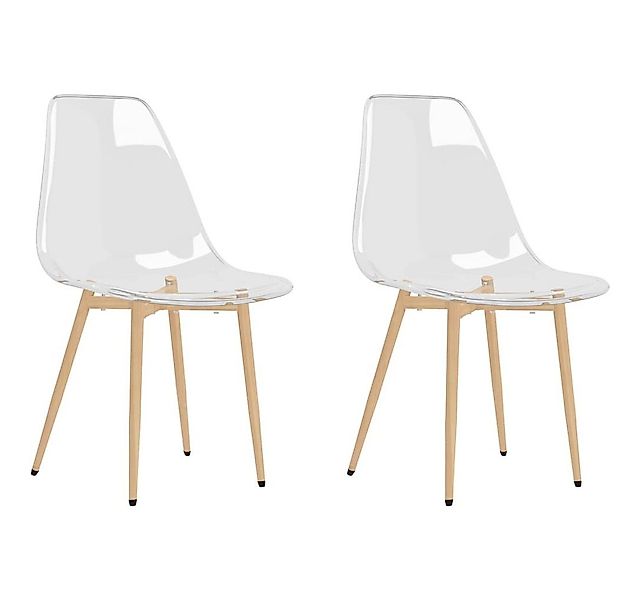 vidaXL Esszimmerstuhl, Essstühle 2 Stk. Transparent PET günstig online kaufen