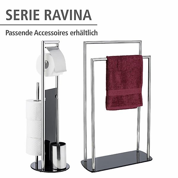 WENKO WC-Garnitur "Ravina" aus Edelstahl  Kunststoff  Sicherheitsglas günstig online kaufen
