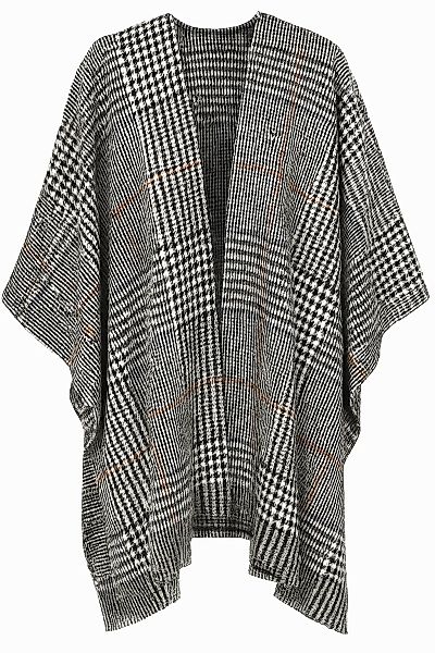 COLLEZIONE ALESSANDRO XXL-Schal "Hahnentritt", schwarz-weiß mit braun günstig online kaufen