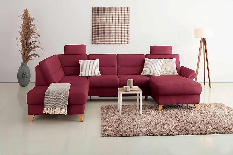 Home affaire Wohnlandschaft "Westerland U-Form" Federkern, wahlweise Bettfu günstig online kaufen