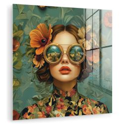 MuchoWow Acrylglasbild Frau - Blumen - günstig online kaufen