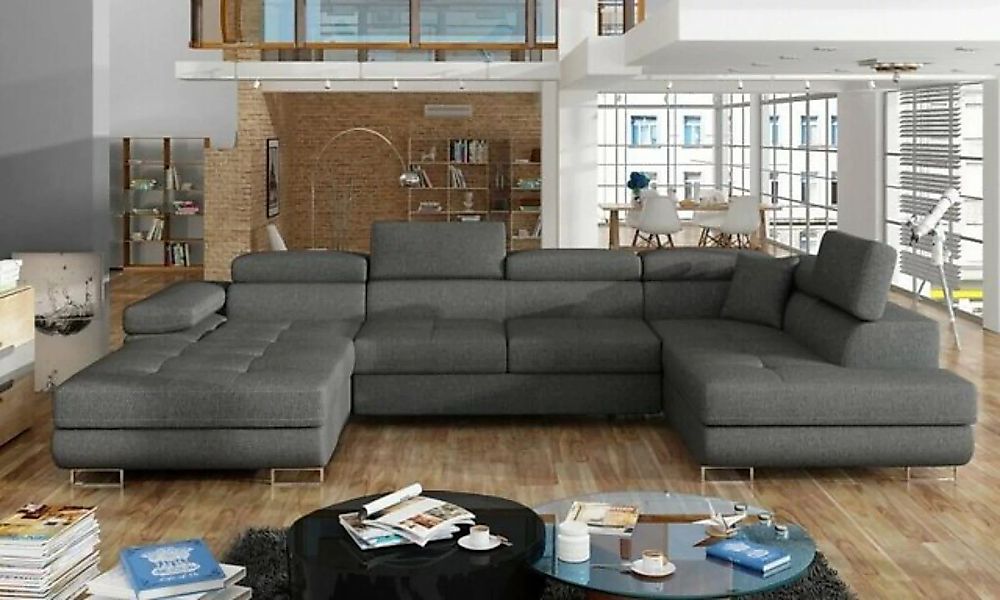 JVmoebel Ecksofa, Stoff U-Form Couch Wohnlandschaft Ecksofa Design Modern S günstig online kaufen