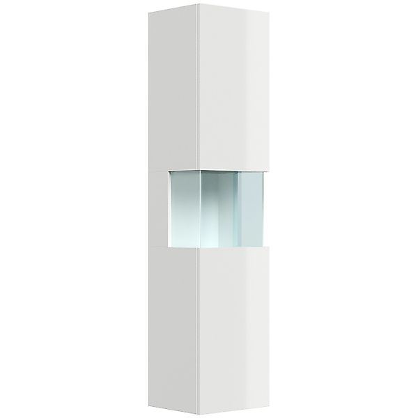 Posseik Badezimmer Hochschrank Limes Wandmontage Glaselement 150 cm Weiß günstig online kaufen