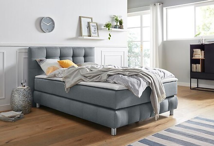 andas Boxspringbett "Salo XXL" in Samtoptik oder Struktur, 6 Breiten in Übe günstig online kaufen