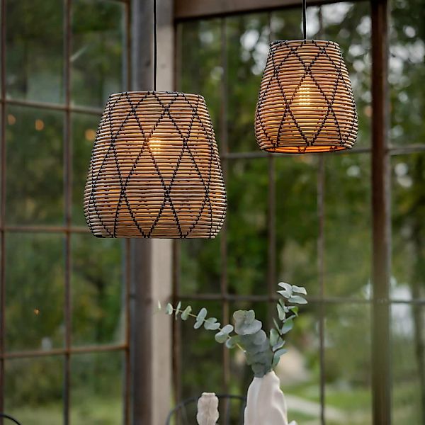 PR Home Außenhängeleuchte Lollo, Rattanoptik natur, Ø 38 cm günstig online kaufen