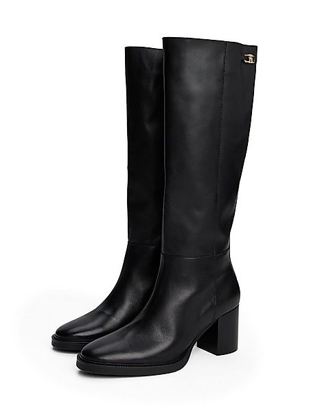 Tommy Hilfiger STACKED HEEL LEATHER LONG BOOT Stiefel, Blockabsatz, Langsch günstig online kaufen