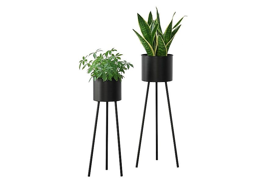 en.casa Blumenständer (2 St), »Dalhem« Blumenkübel 2er Set, Metall, schwarz günstig online kaufen