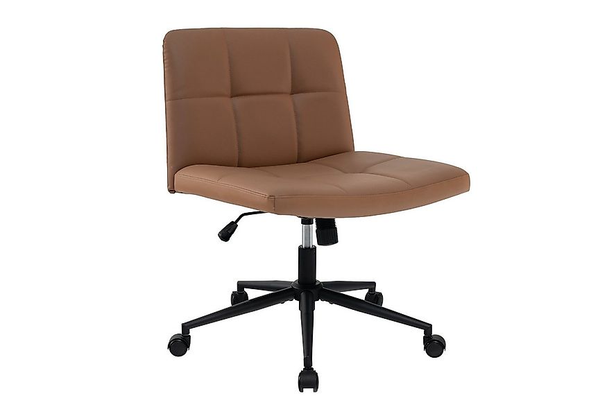 COSTWAY Bürostuhl, mit Rollen & Wippfunktion, höhenverstellbar drehbar Brau günstig online kaufen