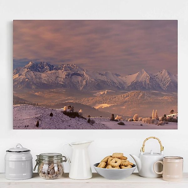 Leinwandbild Berg - Querformat Hohe Tatra am Morgen günstig online kaufen
