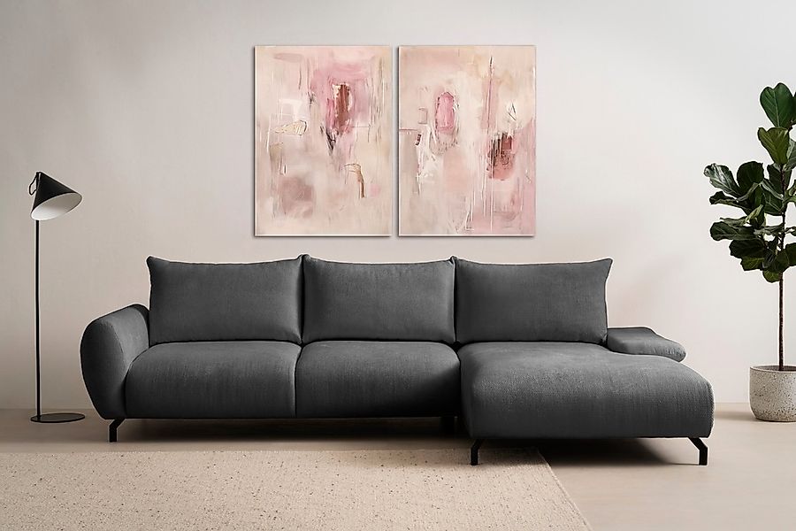 OTTO home Ecksofa "KELLIE, L-Form, 315 cm, verstellbare Armlehne, Metallfüß günstig online kaufen