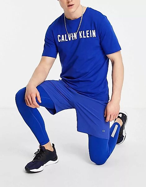 Calvin Klein Sport – Lange Leggings in Blau günstig online kaufen