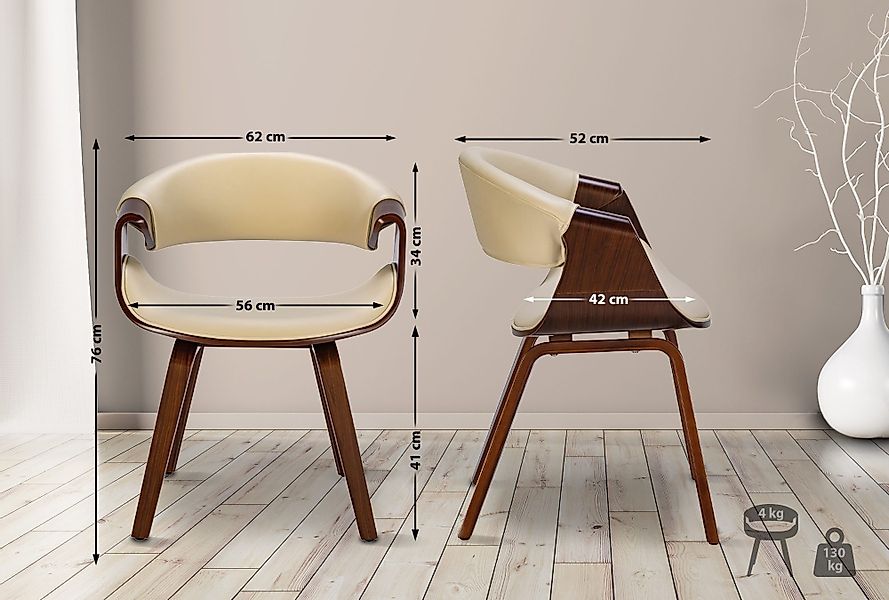 CLP Esszimmerstuhl Foley (2er Set, 2 St), Stoff- oder Kunstlederbezug mit H günstig online kaufen