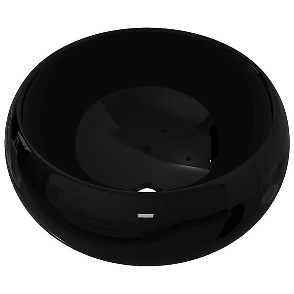 vidaXL Waschbecken Keramik Rund Schwarz 40 x 15 cm 142735 günstig online kaufen