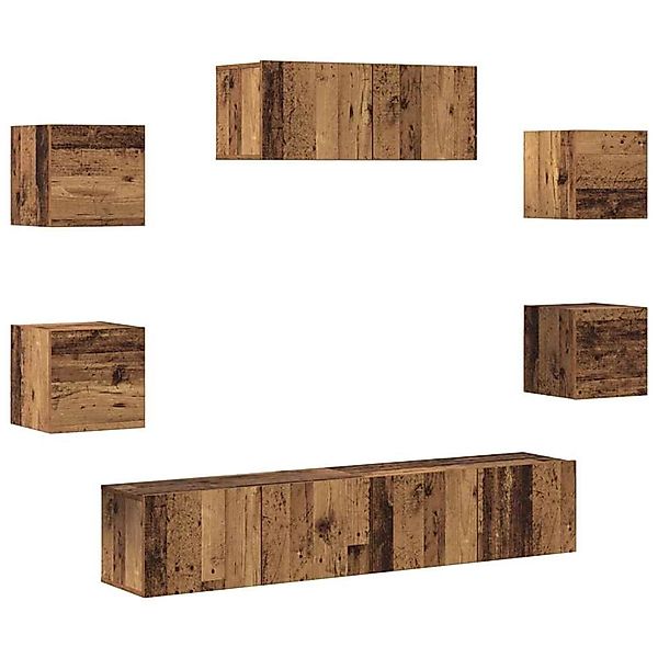 vidaXL 5-Tlg TV-Schrank-Set Wandmontage Altholz 3329207 günstig online kaufen