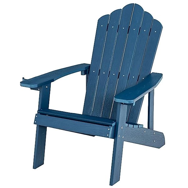 Costway Adirondack Stuhl mit Getränkehalter Kunststoff 170 kg Navy günstig online kaufen