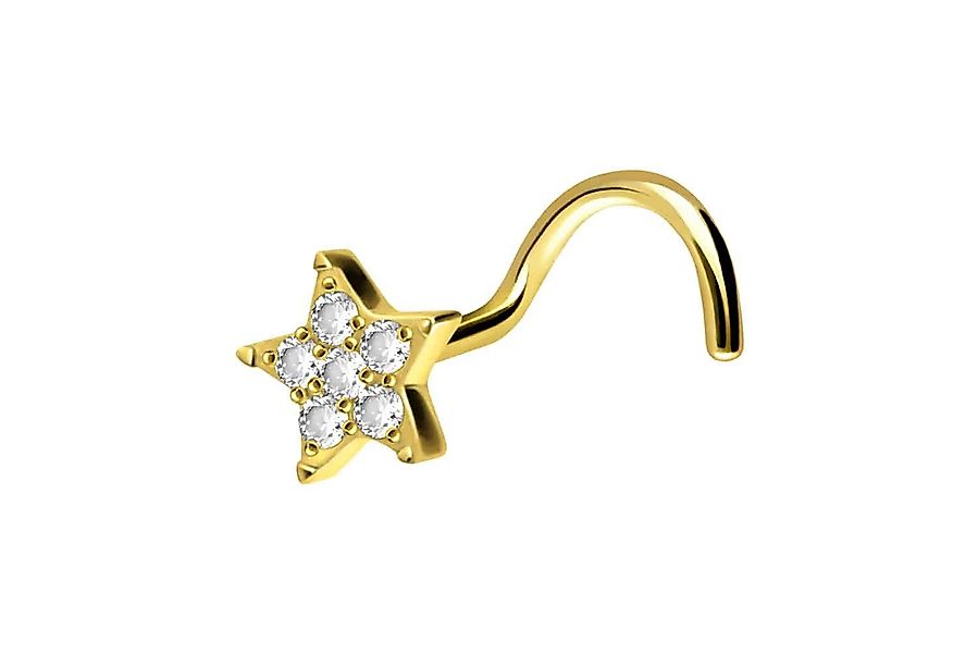 PIERCINGLINE Nasenpiercing Titan Nasenstecker Spirale KRISTALLSTERN günstig online kaufen