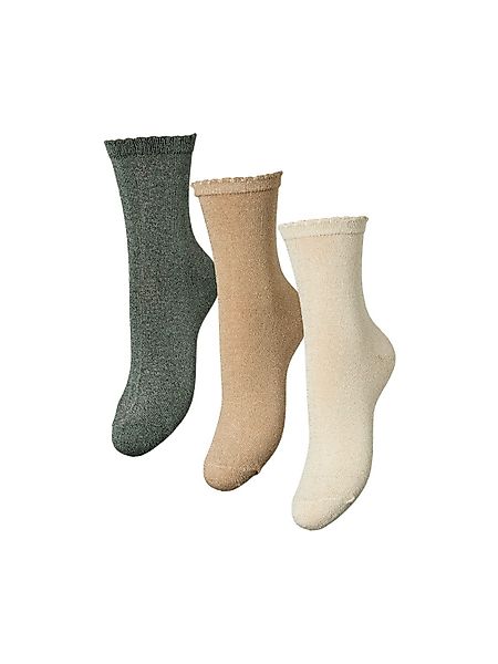 pieces Socken PCSEBBY GLITTER LONG 3-PACK günstig online kaufen