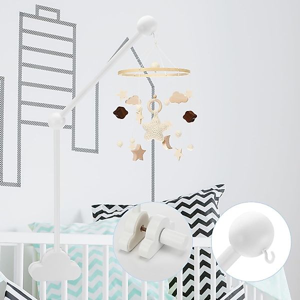 Coonoor Mobile Holz für Babybett 360°Drehbar Baby Mobile Halterung Ständer günstig online kaufen