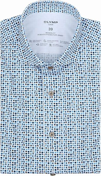 OLYMP Luxor Hemd Kreise Blau - Größe 42 günstig online kaufen