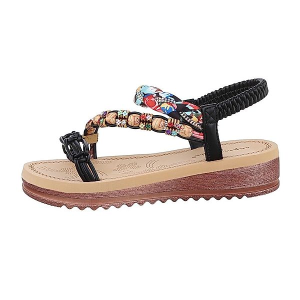 Ital-Design Damen Freizeit Riemchensandalette Keilabsatz/Wedge Keilsandalet günstig online kaufen