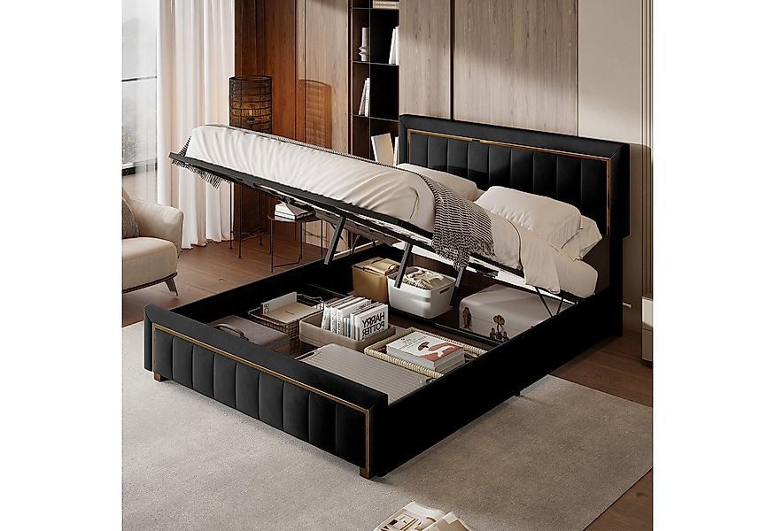 Furnishings Home Polsterbett Stauraumbett Doppelbett (Set, Hydraulisch anhe günstig online kaufen