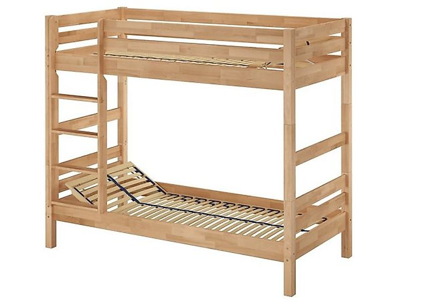 ERST-HOLZ Etagenbett Breites Etagenbett Stockbett Holzbett Buche Massiv Nat günstig online kaufen