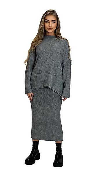 Mississhop Strickkleid Strickset Strickanzug Rock Pullover Damen M.395 günstig online kaufen