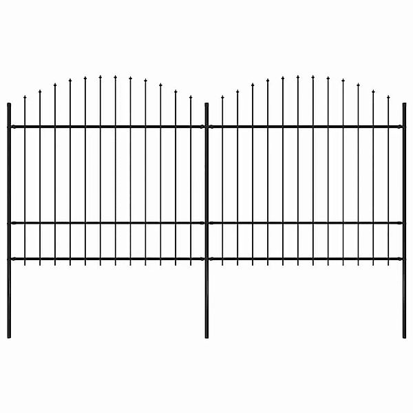 vidaXL Gartenzaun mit Speerspitze Stahl 359 x 175 cm Schwarz 277740 günstig online kaufen