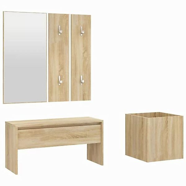 vidaXL Kleiderschrank Flurmöbel-Set Sonoma-Eiche Holzwerkstoff günstig online kaufen