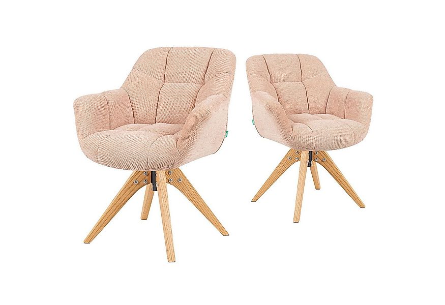 DUBI Möbel Polsterstuhl Mika-Nele 2er-Set, Eiche geölt, 360° drehbar im 2er günstig online kaufen