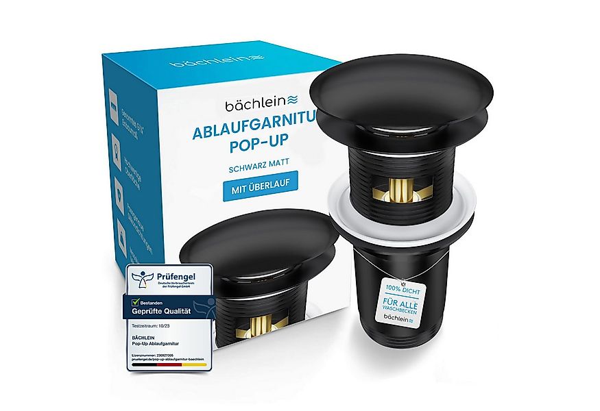 Bächlein Ablaufgarnitur Waschbeckenabfluss Pop Up (Waschbeckenstöpsel mit Ü günstig online kaufen
