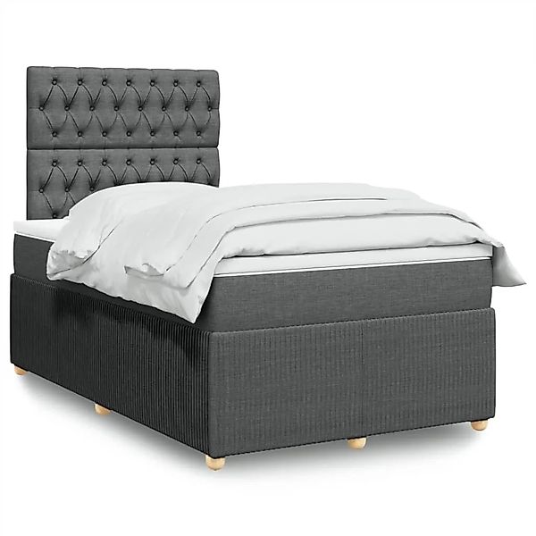 vidaXL Boxspringbett mit Matratze Dunkelgrau 120x200 cm Stoff 3294331 günstig online kaufen