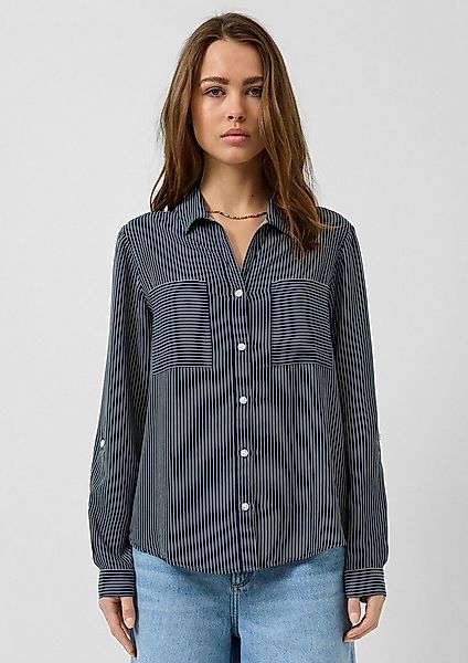 QS Langarmbluse Bluse Viskosebluse mit Krempelärmel günstig online kaufen