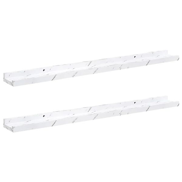 vidaXL Wandregal 2 Stk Weiß Marmor 80 x 9 x 3 cm Holzwerkstoff 42020023 günstig online kaufen
