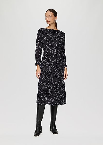 s.Oliver Midikleid Kleid Plissee-Kleid mit Bindegürtel günstig online kaufen